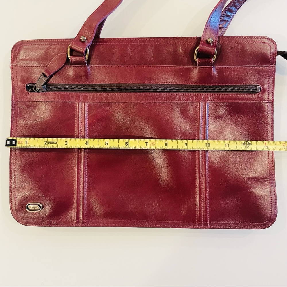 Vintage Phillippe Burgundy Leather Bag - Picture 6 of 7